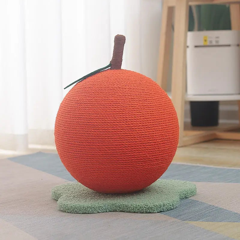 Adorable Orange-Shaped Cat Scratcher - Durable Sisal & Soft Base (Large size: 30x30x33cm) - Pet Care > Cat Supplies >