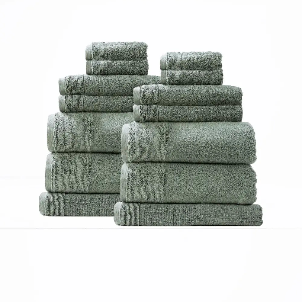 Aireys 650 GSM Zero Twist 14 Piece Agave Bath Towel by Renee Taylor - Home & Garden > Bathroom Accessories > Bath