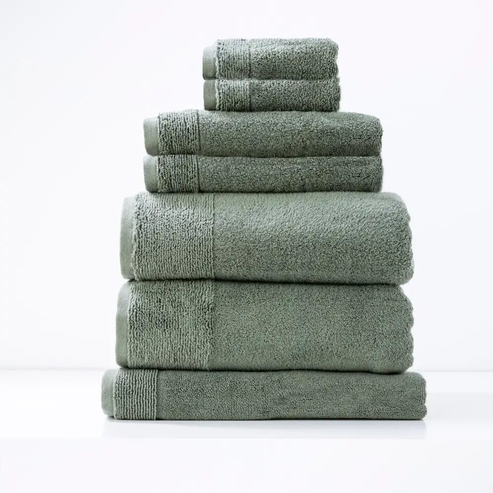Aireys 650 GSM Zero Twist 7 Piece Agave Bath Towel by Renee Taylor - Home & Garden > Bathroom Accessories > Bath Towels