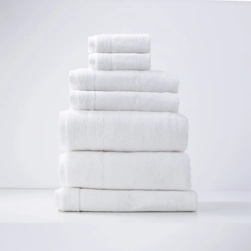Aireys 650 GSM Zero Twist 7 Piece Snow Bath Towel by Renee Taylor - Home & Garden > Bathroom Accessories > Bath Towels