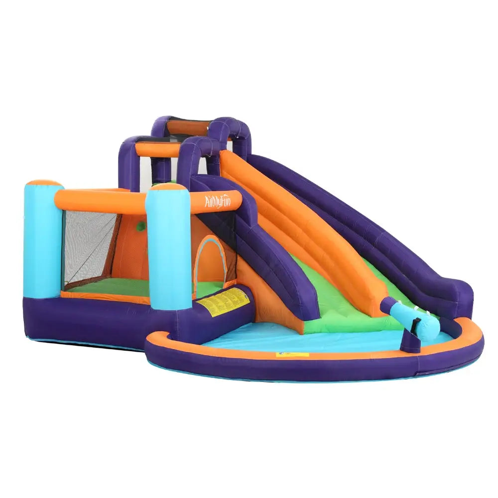 AirMyFun Inflatable Water Slide Kids Jumping Trampoline Castle Double Slide - Home & Garden > Pool & Accessories > Pool