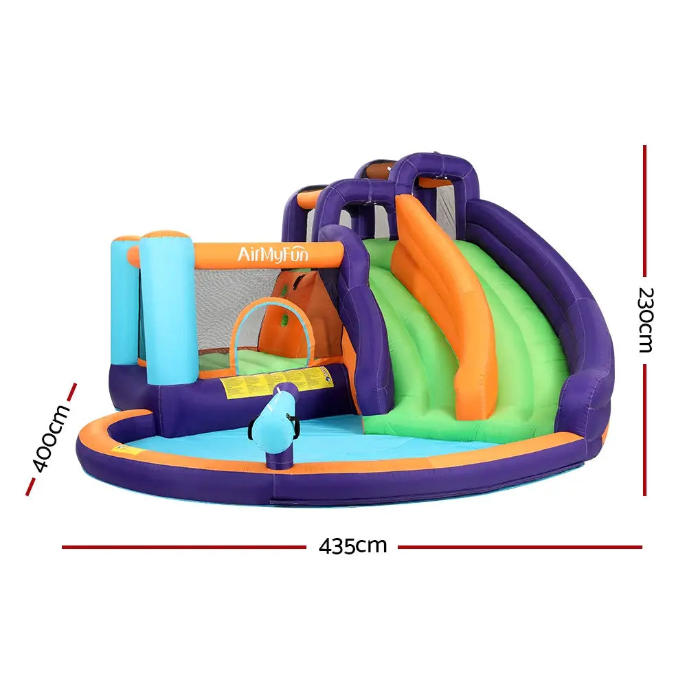 AirMyFun Inflatable Water Slide Kids Jumping Trampoline Castle Double Slide - Home & Garden > Pool & Accessories > Pool
