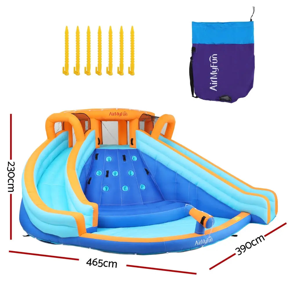 AirMyFun Kids Inflatable Pool Water Double Slide Park Jumping Castle 465X390CM - Baby & Kids > Baby & Kid’s Toys >