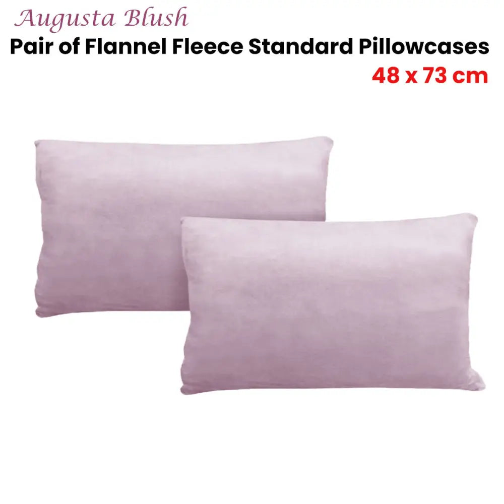 Alastairs Augusta Blush Pair of Flannel Fleece Standard Pillowcases - Home & Garden > Bedding > Pillowcases