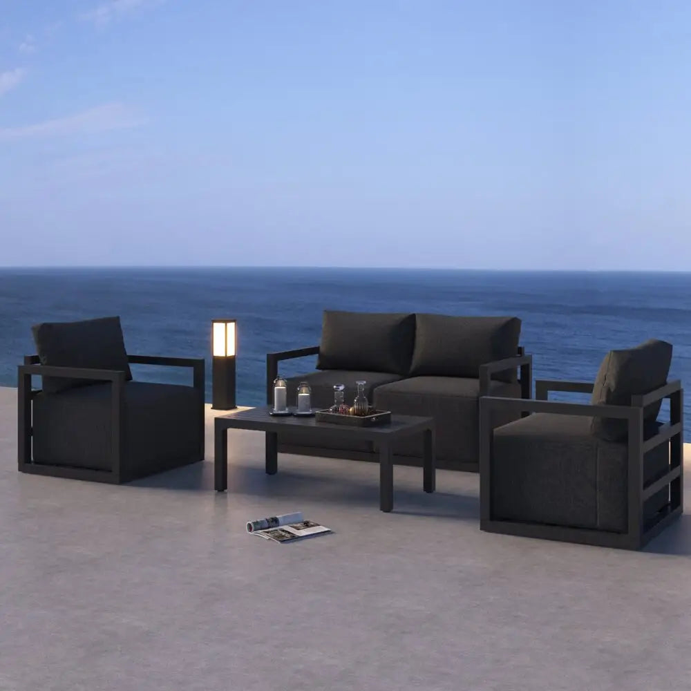 Alfresco Serenity Outdoor Lounge Set – Charcoal Grey - Furniture > Outdoor