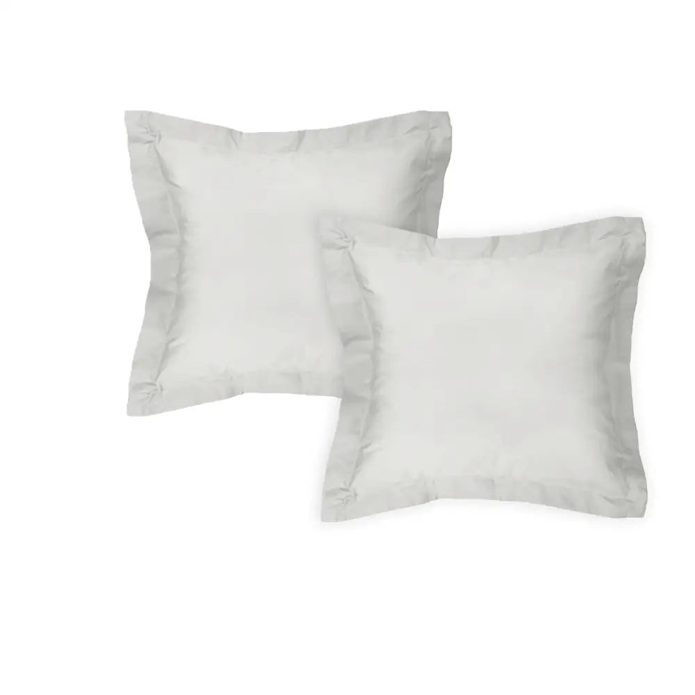 Algodon Pair of 300TC Cotton European Pillowcases Silver - Home & Garden > Bedding > Pillowcases
