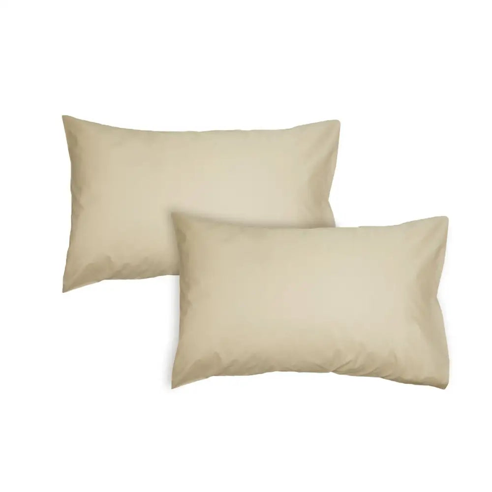 Algodon Pair of 300TC Cotton Standard Pillowcases Stone - Home & Garden > Bedding