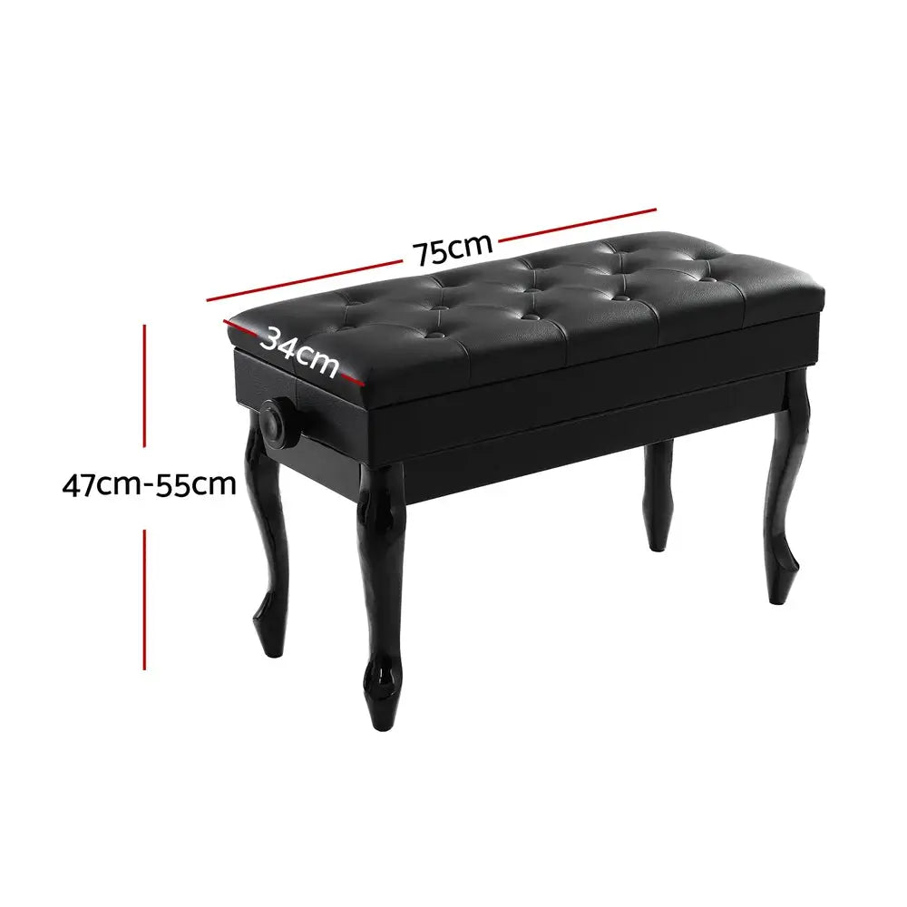 Alpha Piano Bench Stool Adjustable Height Keyboard Seat - Furniture > Bar Stools & Chairs > Table & Bar Stools