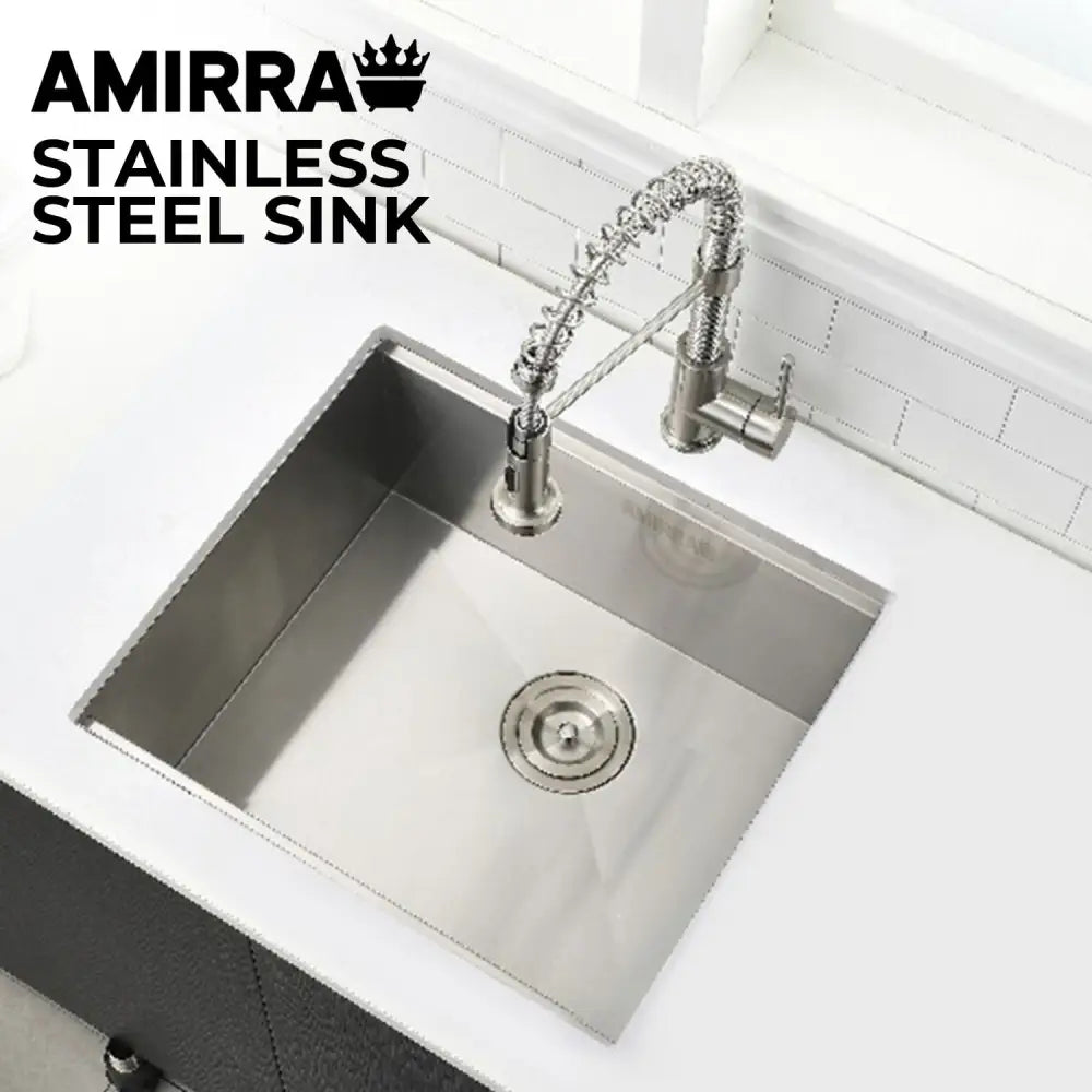 Amirra Kitchen Stainless Steel Sink 440mm x 440mm Smooth coated Silver - Home & Garden > Kitchenware