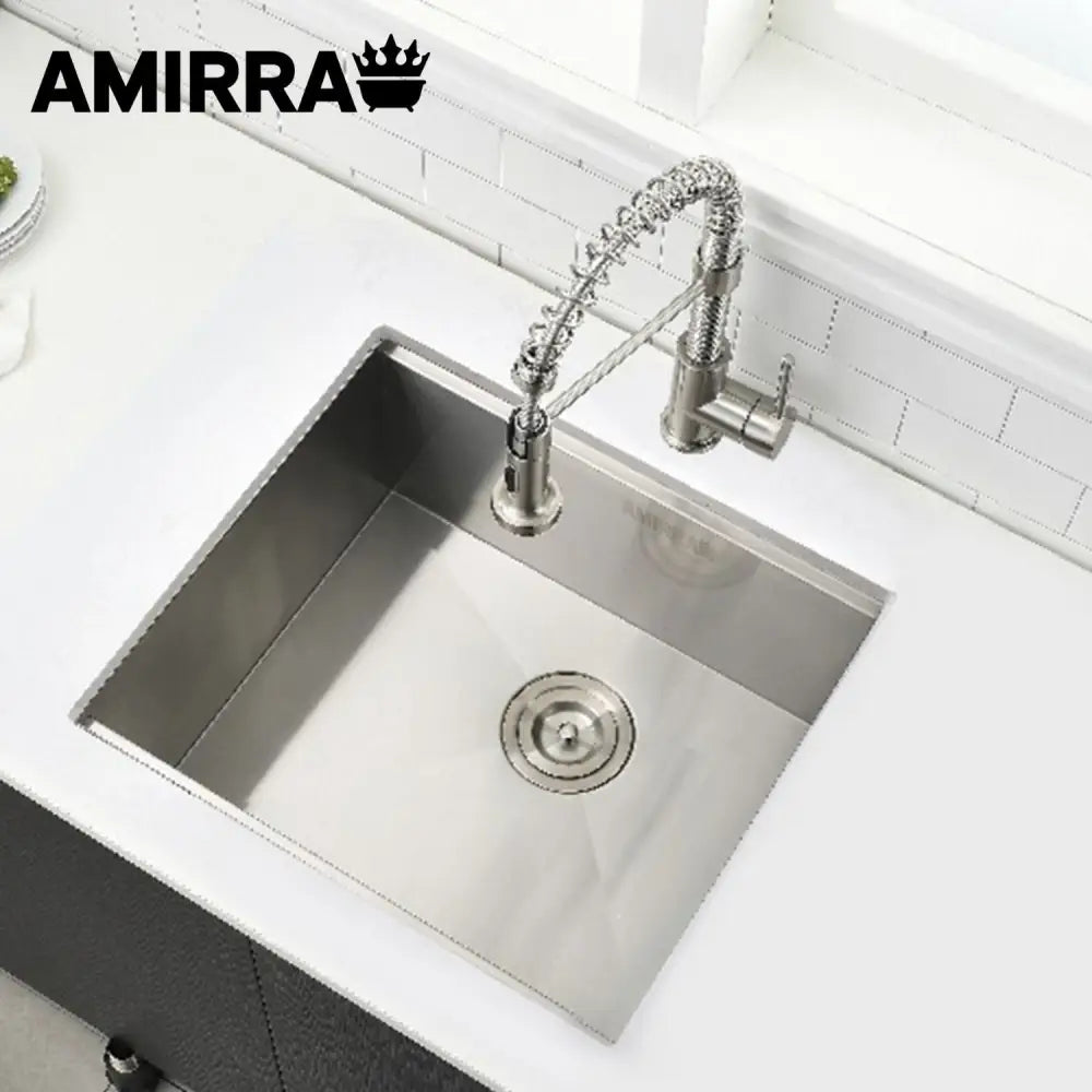 Amirra Kitchen Stainless Steel Sink 440mm x 440mm Smooth coated Silver - Home & Garden > Kitchenware