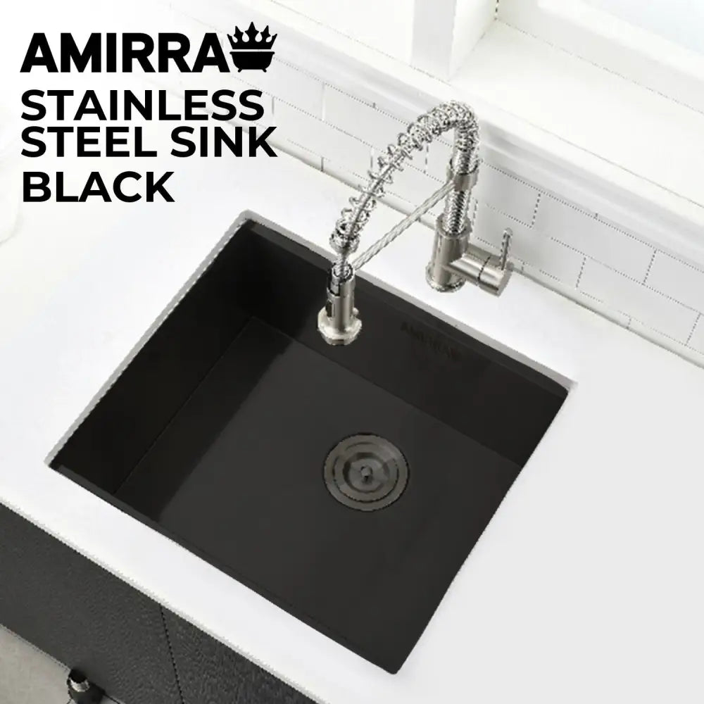 AMIRRA Kitchen Stainless Steel Sink 440mm x 440mm with Nano Coating (Silver Black) AMR-KS-101-LH - Appliances > Kitchen
