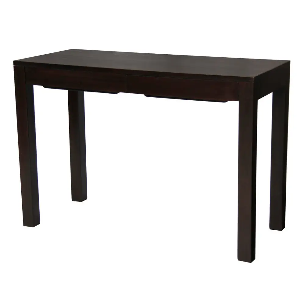 Amsterdam Solid Mahogany Timber 2 Drawer Desk (Chocolate) - Home & Garden > Home Office Accessories