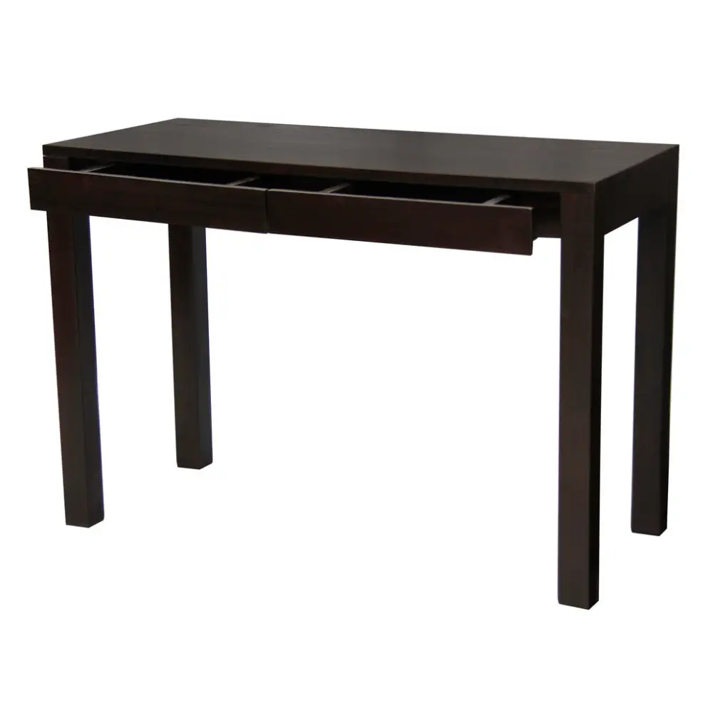 Amsterdam Solid Mahogany Timber 2 Drawer Desk (Chocolate) - Home & Garden > Home Office Accessories