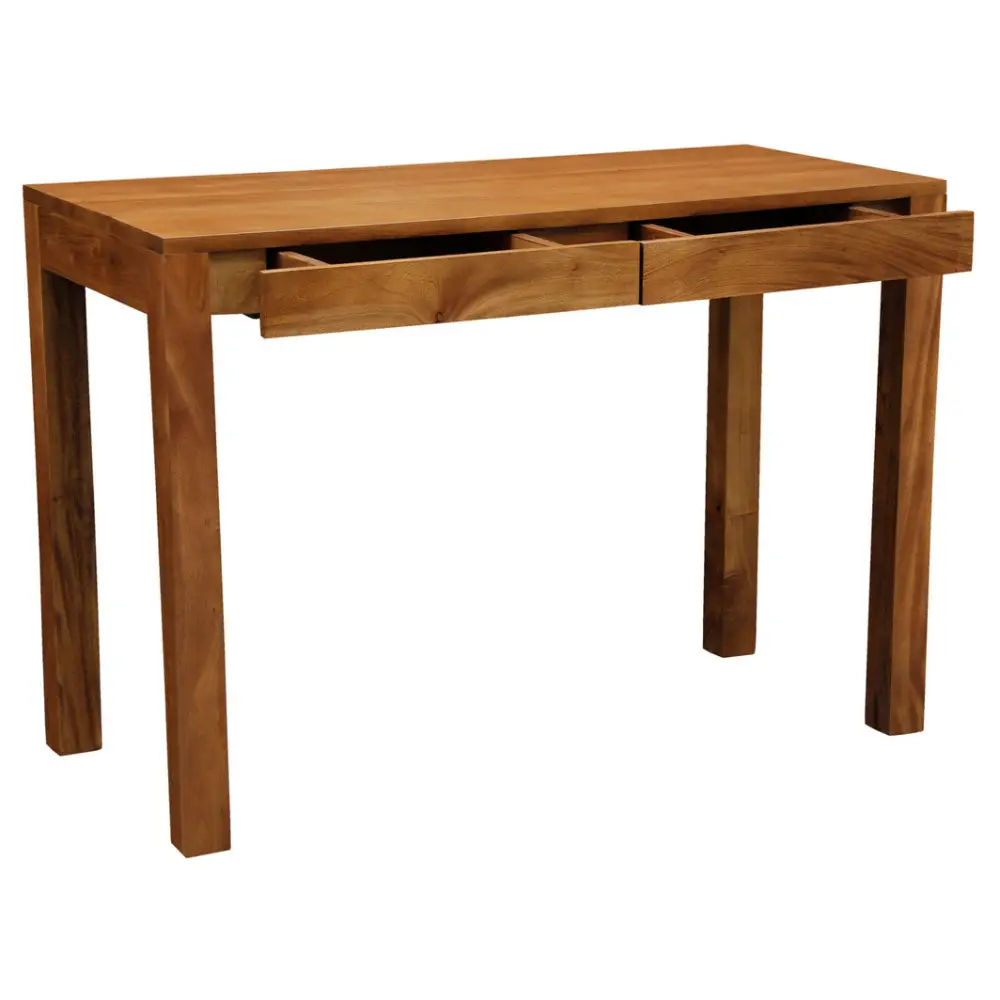 Amsterdam Solid Mahogany Timber 2 Drawer Desk (Light Pecan) - Home & Garden > Home Office Accessories
