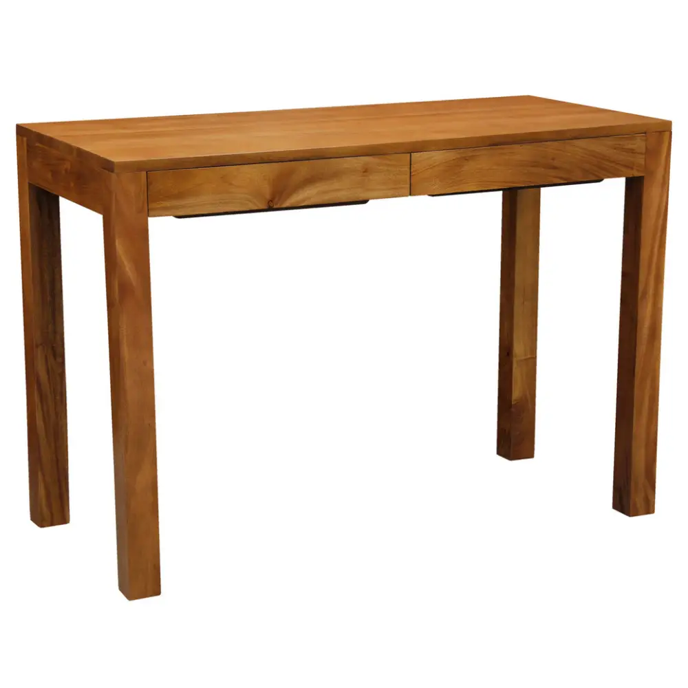 Amsterdam Solid Mahogany Timber 2 Drawer Desk (Light Pecan) - Home & Garden > Home Office Accessories