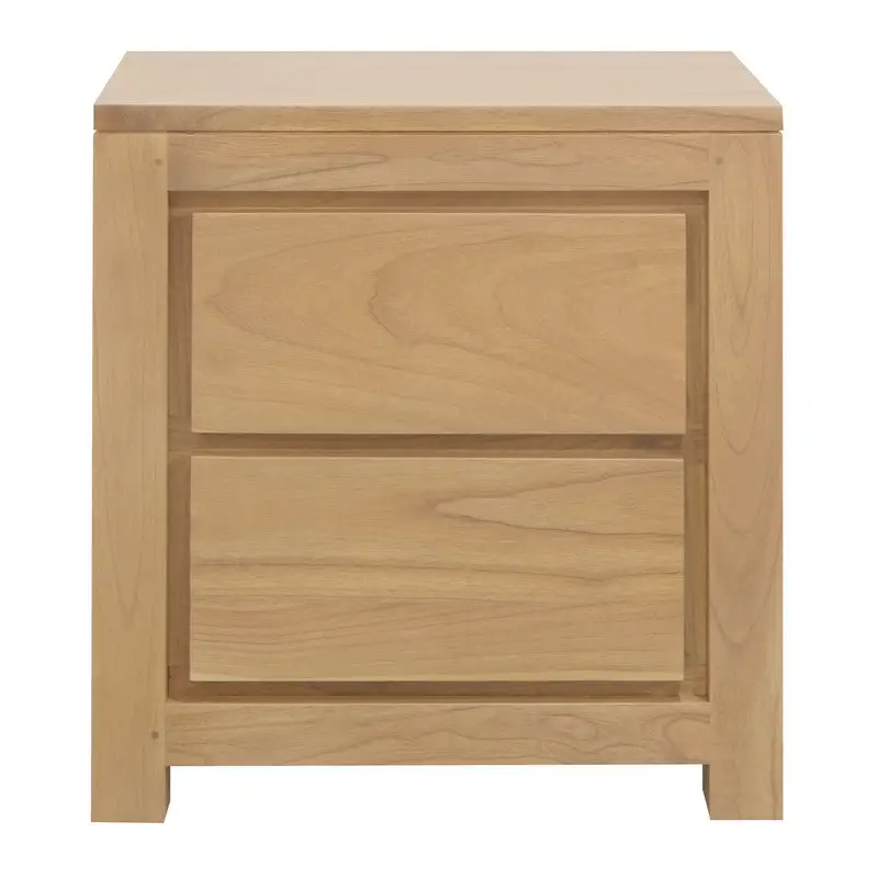 Amsterdam Solid White Cedar 2 Drawer Bedside (Natural) - Furniture > Bedroom > Bedside Tables