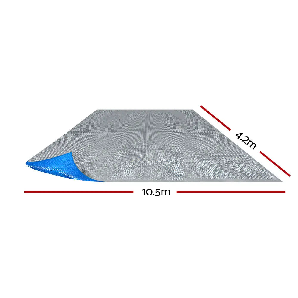 Aquabuddy Pool Cover 500 Micron 10.5x4.2m Swimming Pool Solar Blanket Blue Silver - Home & Garden > Pool & Accessories