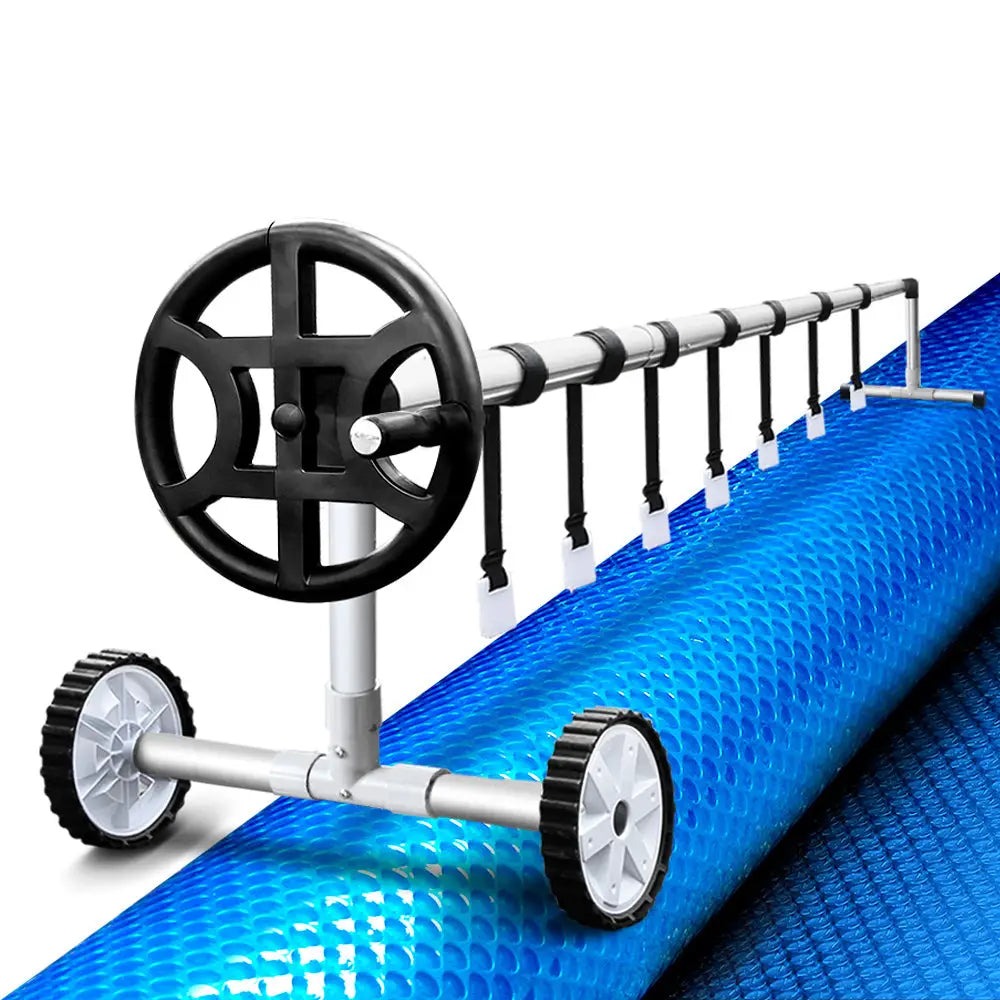 Aquabuddy Pool Cover 500 Micron 10x4m Blue Swimming Pool Solar Blanket 4m Roller - Home & Garden > DIY