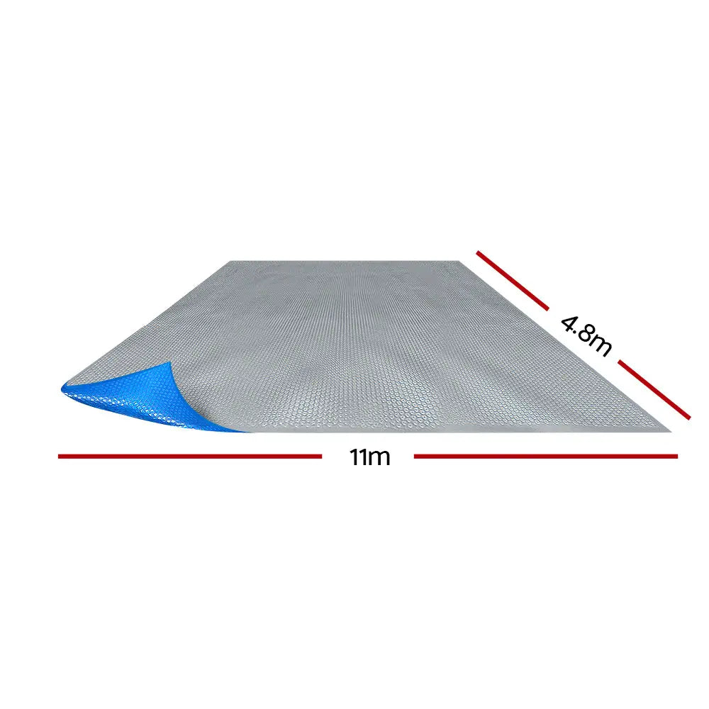 Aquabuddy Pool Cover 500 Micron 11x4.8m Swimming Pool Solar Blanket Blue Silver - Home & Garden > Pool & Accessories