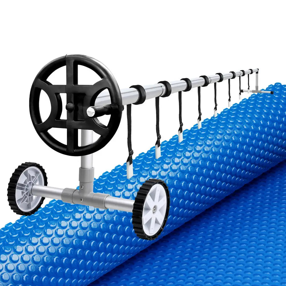 Aquabuddy Pool Cover 600 Micron 7x4m w/ Roller 4m Swimming Pools Solar Blanket - Home & Garden > Pool & Accessories >
