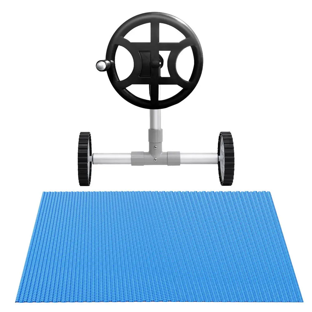 Aquabuddy Pool Cover 600 Micron 7x4m w/ Roller 4m Swimming Pools Solar Blanket - Home & Garden > Pool & Accessories >