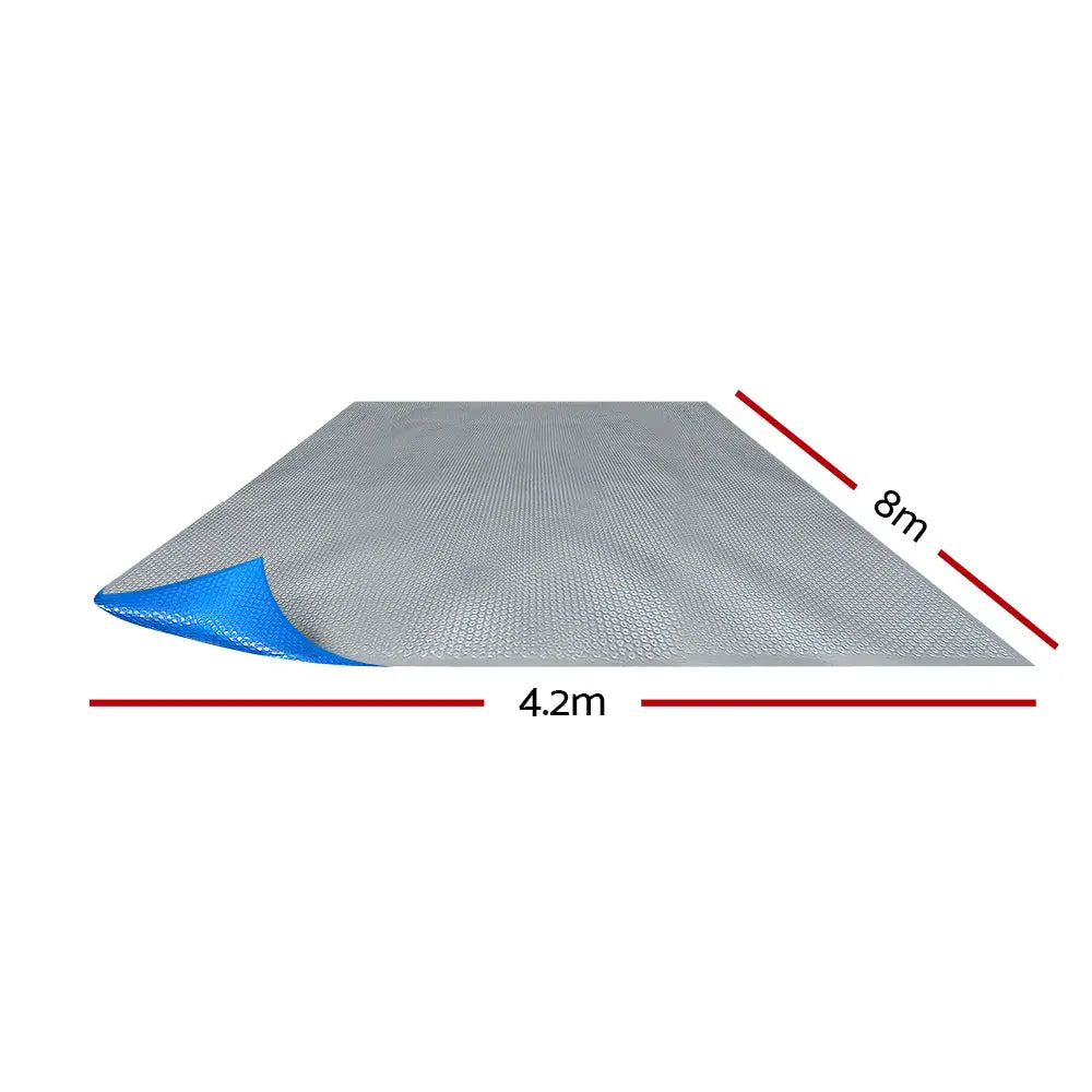 Aquabuddy Pool Cover 8x4.2m 400 Micron Swimming Pool Solar Blanket Blue Silver - Home & Garden > Pool & Accessories