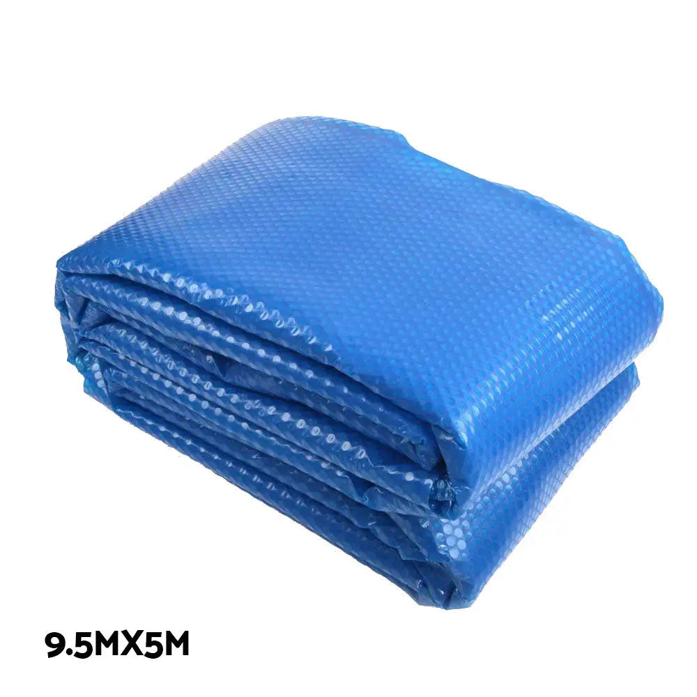 Aquabuddy Pool Cover 9.5x5m 400 Micron Swimming Pool Solar Blanket 5.5m Roller - Home & Garden > Pool & Accessories >