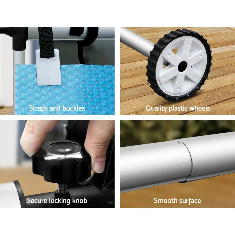 Aquabuddy Pool Cover 9.5x5m 400 Micron Swimming Pool Solar Blanket 5.5m Roller - Home & Garden > Pool & Accessories >