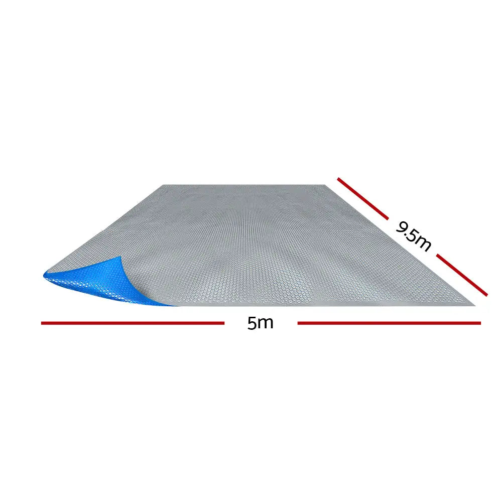 Aquabuddy Pool Cover 9.5x5m 400 Micron Swimming Pool Solar Blanket Blue Silver - Home & Garden > Pool & Accessories