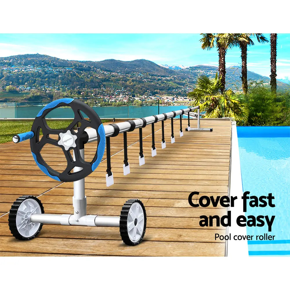 Aquabuddy Pool Cover Roller 5.5m Adjustable Swimming Pool Solar Blanket Reel Blue - Home & Garden > Pool & Accessories