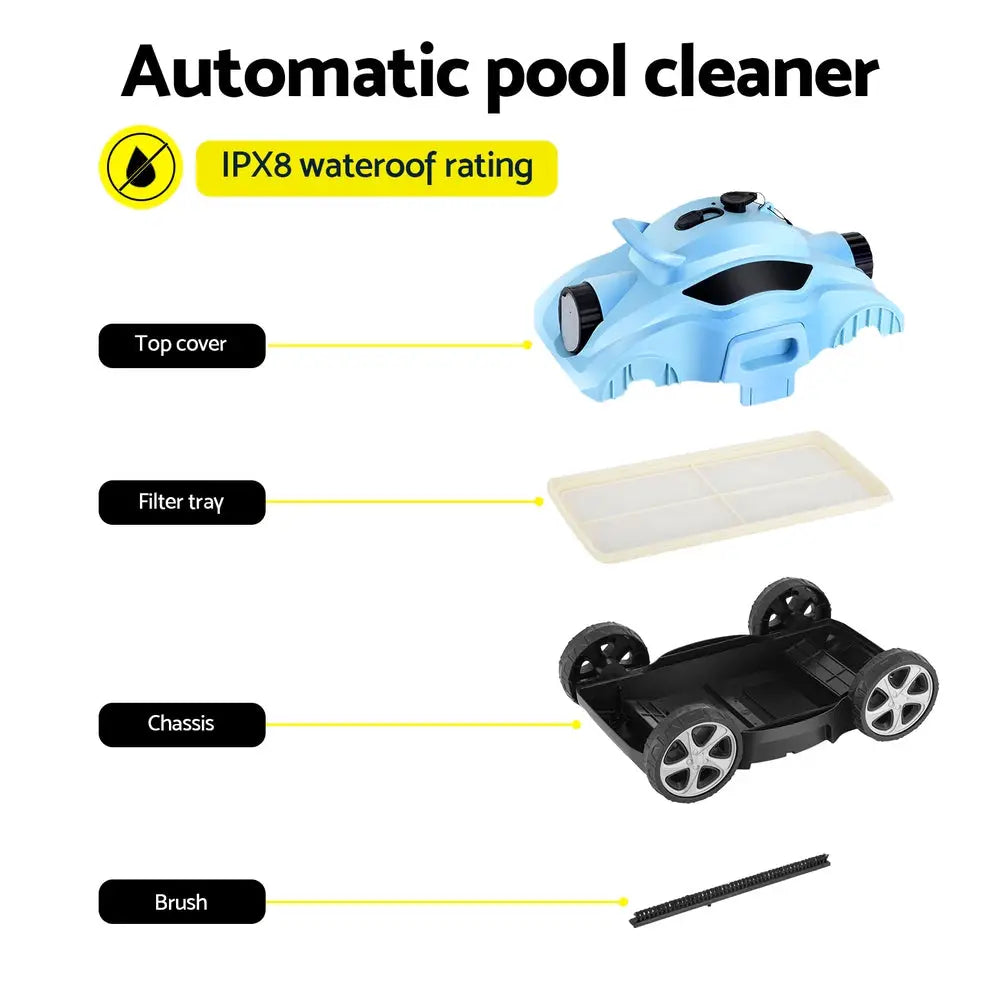 Aquabuddy Robotic Pool Cleaner Automatic Floor Vacuum Robot Swimming Cordless - Home & Garden > Pool & Accessories >