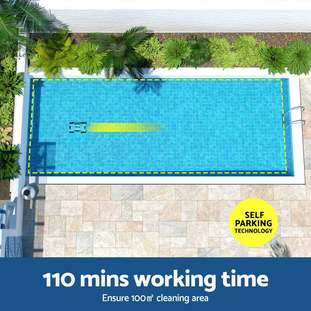 Aquabuddy Robotic Pool Cleaner Automatic Floor Vacuum Robot Swimming Cordless - Home & Garden > Pool & Accessories >