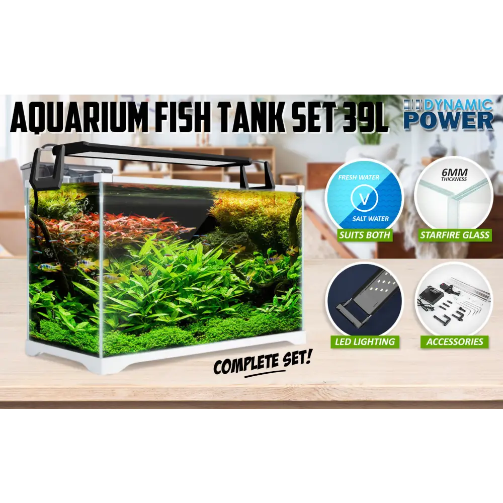 Aquarium Starfire Glass Fish Tank Set Filter Pump 39L - Pet Care > Aquarium > Aquariums