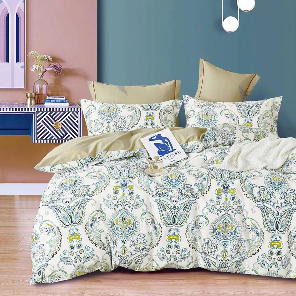 Ardor 250TC Yarmin Moroccan Cotton Sateen Quilt Cover Set King - Home & Garden > Bedding > Bed Sheets