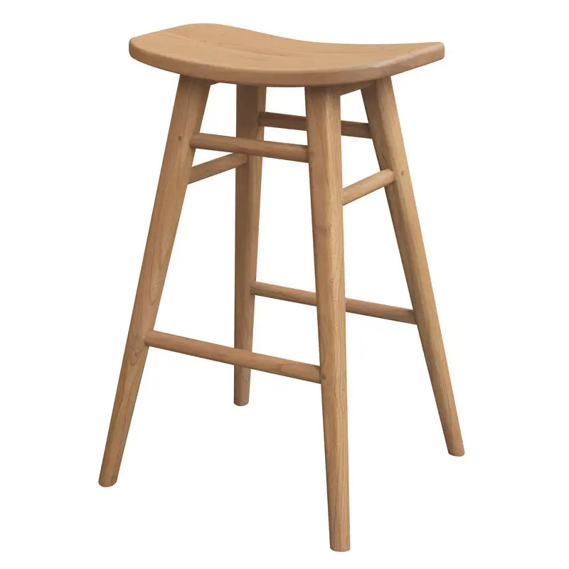 Aria Oval Solid Mindi Kitchen Counter Stool (Natural) - Furniture > Bar Stools & Chairs > Table & Bar Stools