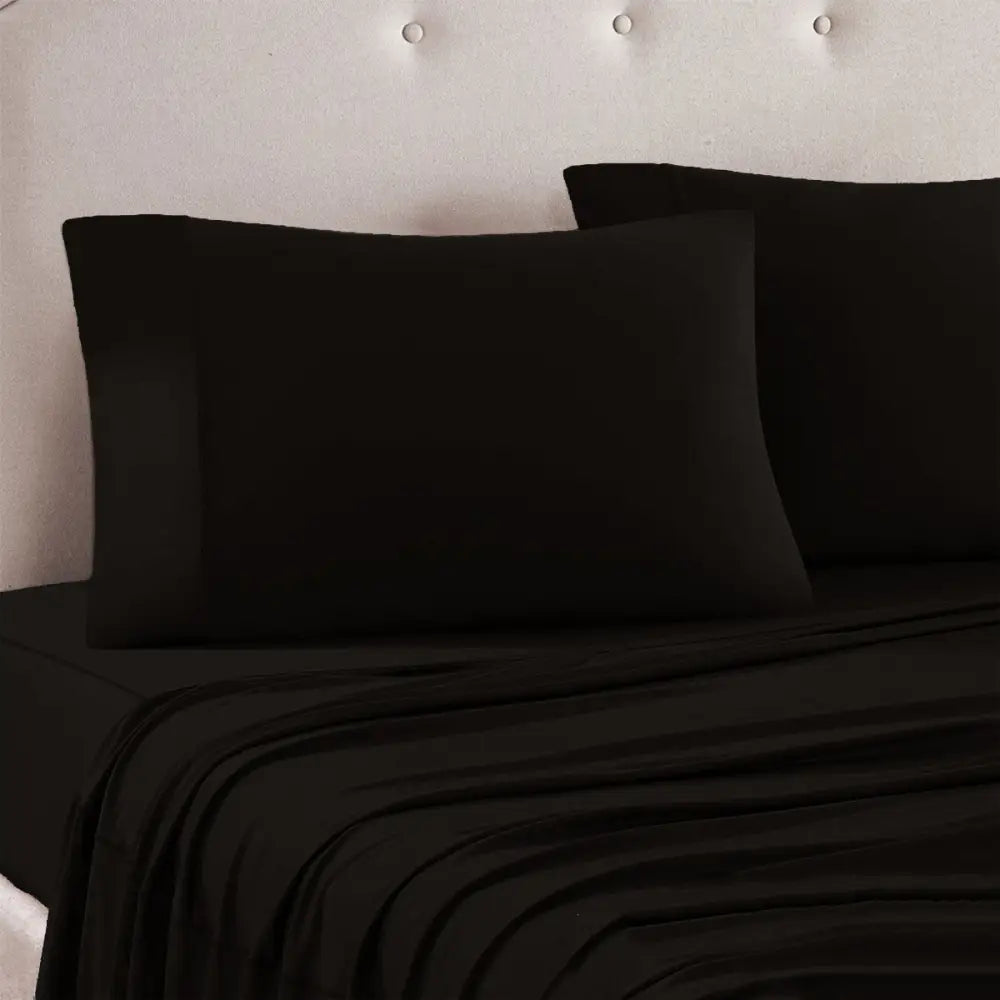 Art Terrace Microfiber Sheet Set Queen 33cm Wall Dark Chocolate - Home & Garden > Curtains > Curtains & Drapes