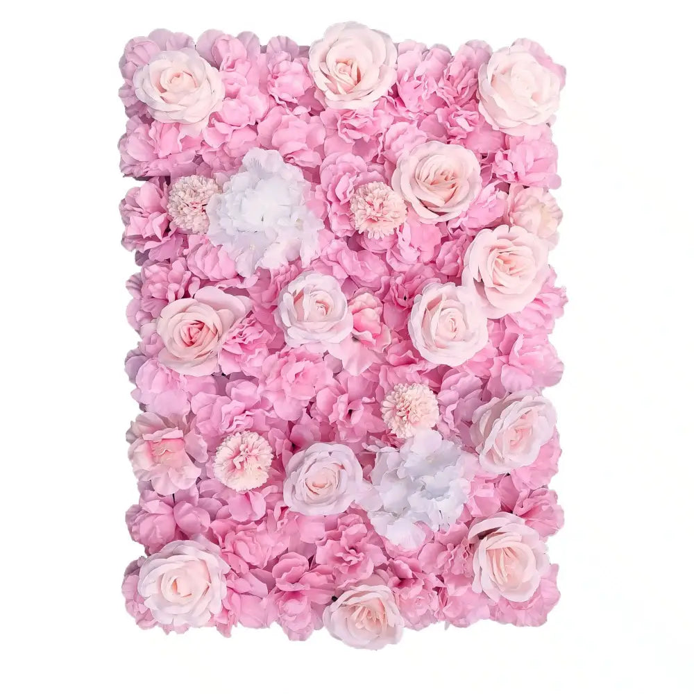 Artificial Flower Wall Backdrop Panel 40cm X 60cm Mixed White & Cream & Pink Flowers - Home & Garden > Home Office