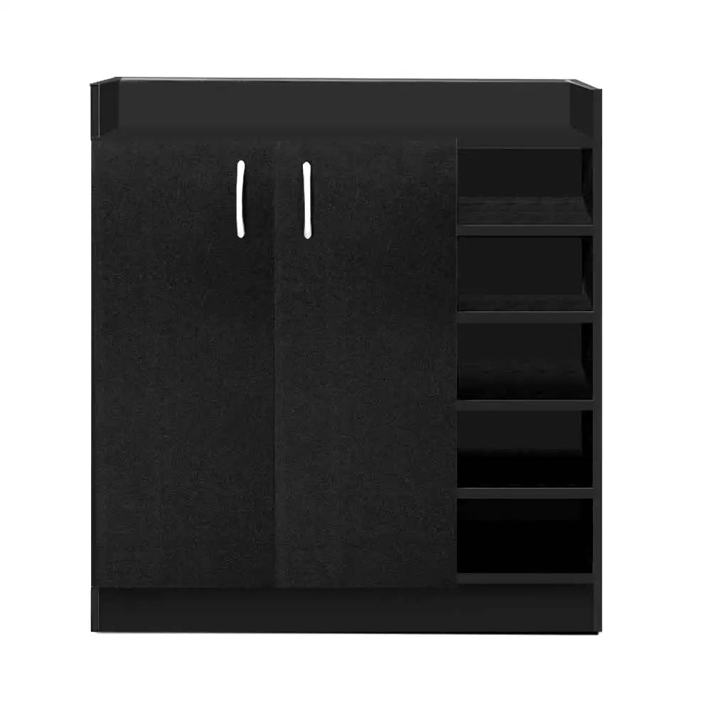 Artiss 2 Doors Shoe Cabinet Storage Cupboard - Black - Home & Garden > Storage