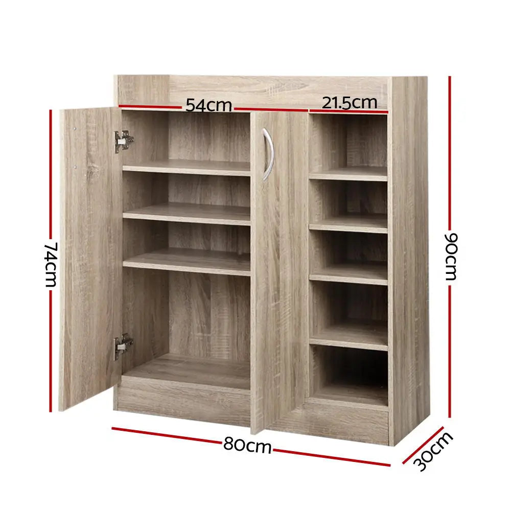 Artiss 2 Doors Shoe Cabinet Storage Cupboard - Wood - Home & Garden > Storage