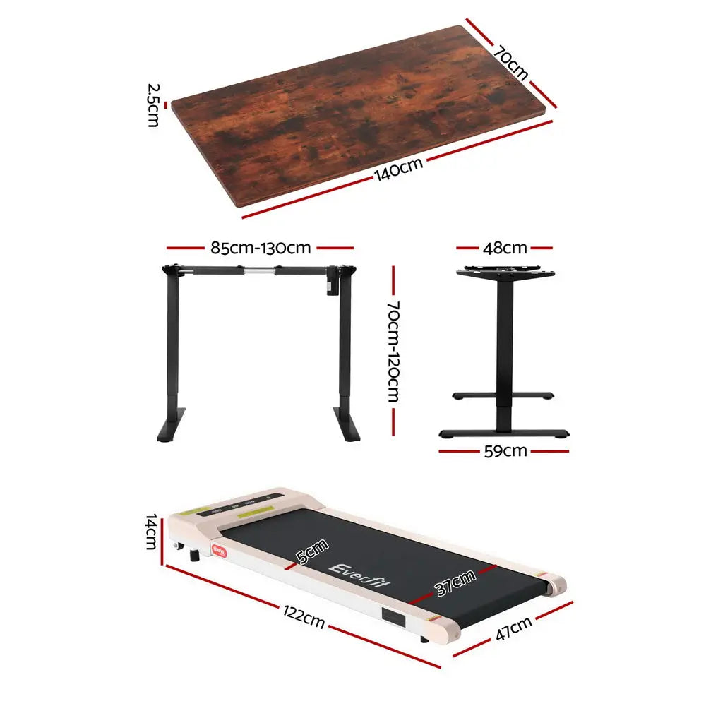 Artiss 360mm Treadmill Electric Walking Pad with 140cm Automatic Standing Desk - Furniture > Office > Desks