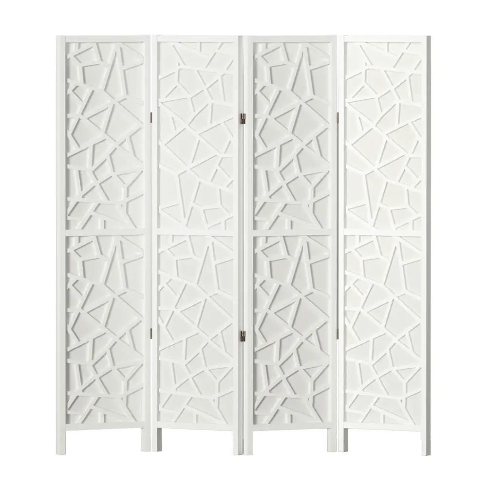 Artiss 4 Panel Room Divider Screen 162x170cm Clover White - Furniture > Living Room