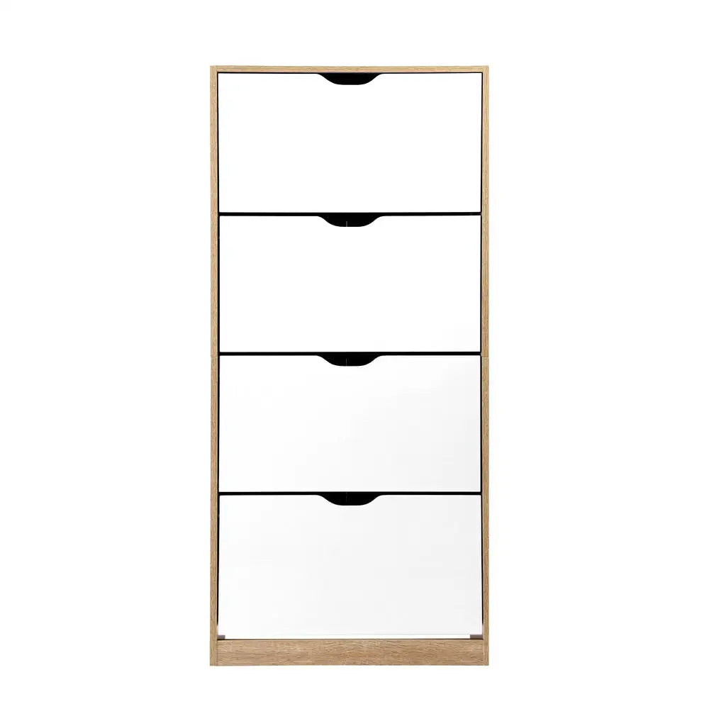 Artiss 48 Pairs Shoe Cabinet Rack Organiser Storage Shelf Wooden - Furniture > Living Room