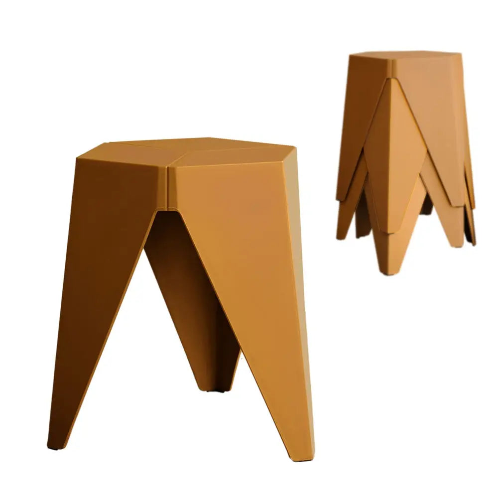Artiss 4PC Puzzle Stool Bar Stools Stackable Yellow - Furniture > Bar Stools & Chairs > Table & Bar Stools