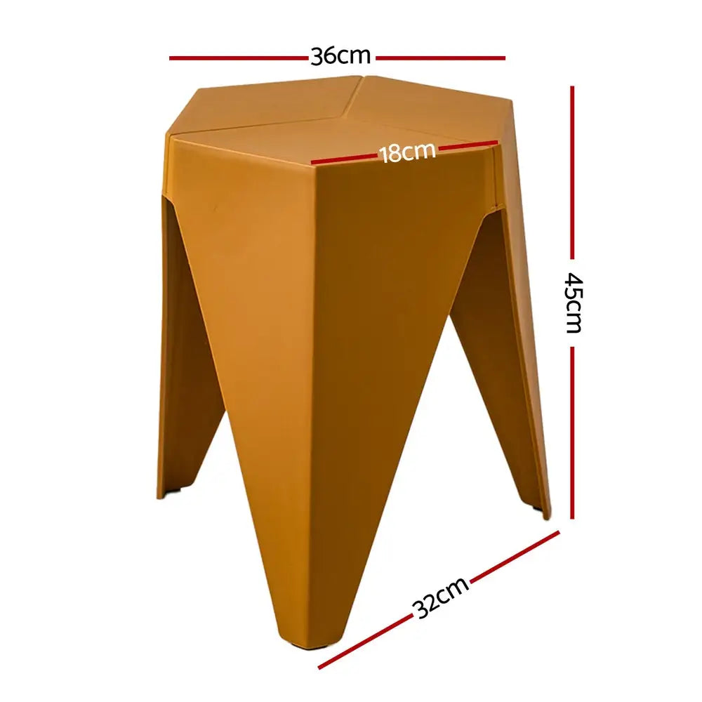 Artiss 4PC Puzzle Stool Bar Stools Stackable Yellow - Furniture > Bar Stools & Chairs > Table & Bar Stools