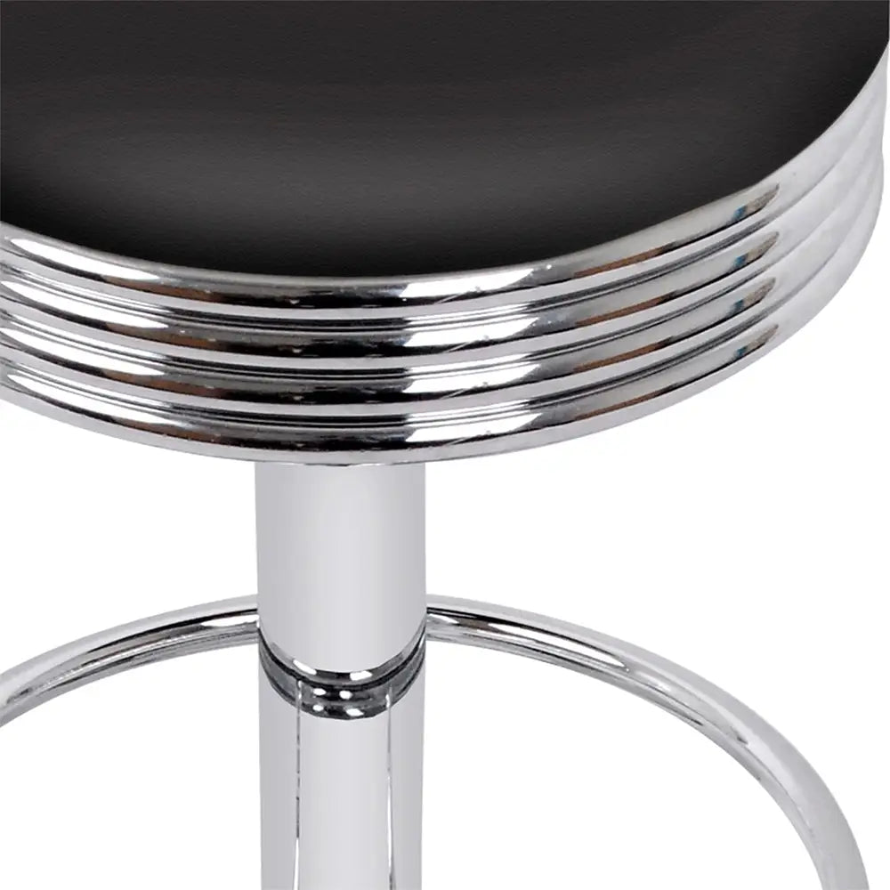 Artiss 4x Bar Stools Leather Padded Gas Lift Silver - Furniture > Bar Stools & Chairs