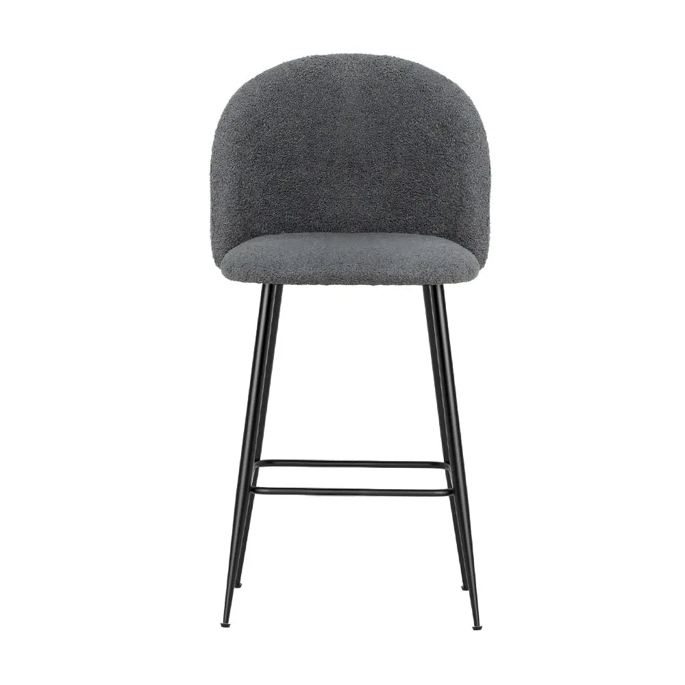 Artiss Bar Stools Kitchen Counter Barstools Sherpa Metal Chairs x2 - Furniture > Bar Stools & Chairs