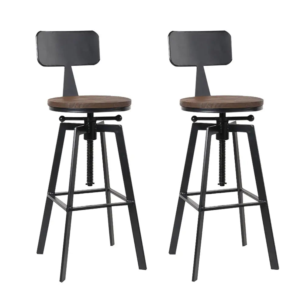 Artiss Bar Stools Kitchen Counter Chairs Vintage Metal Chairs x2 - Furniture > Bar Stools & Chairs