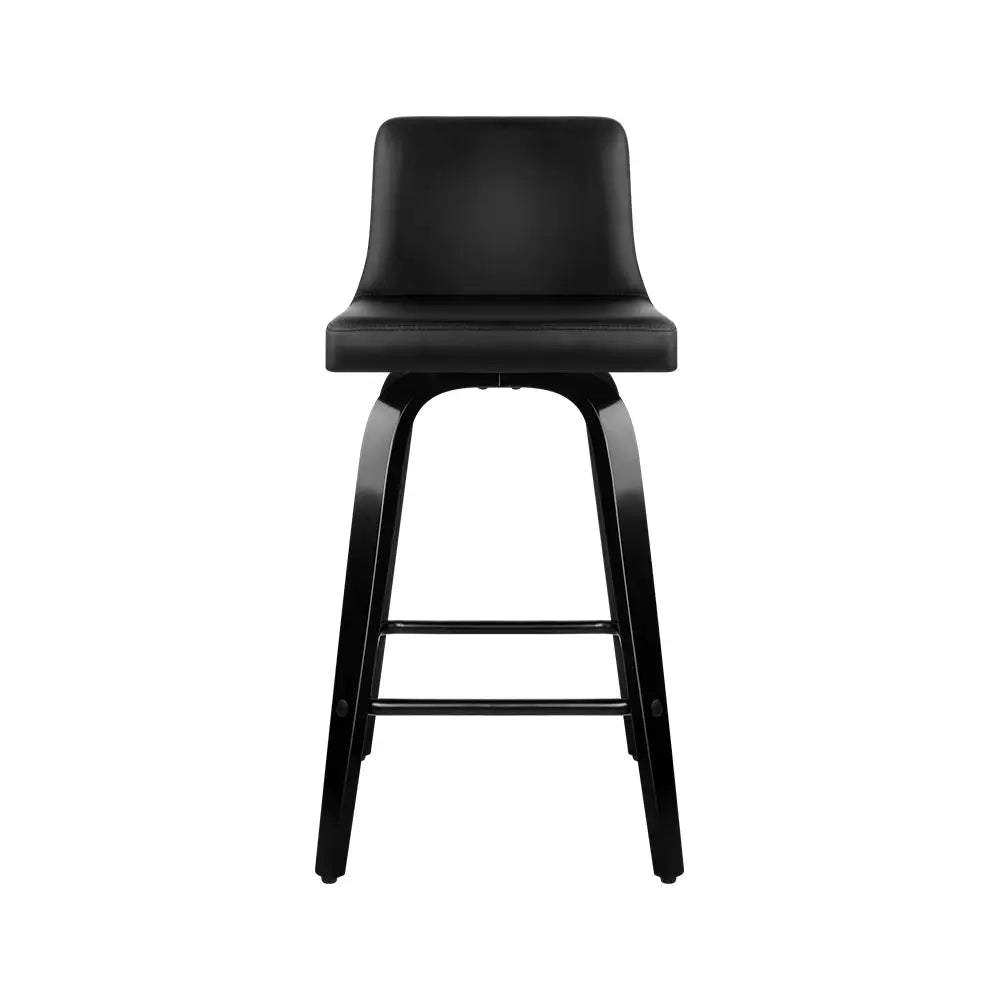 Artiss Bar Stools Kitchen Leather Barstools Swivel Wooden Chairs X4 - Furniture > Bar Stools & Chairs > Table & Bar