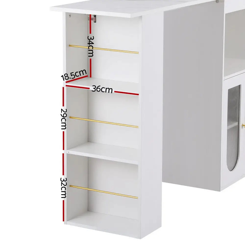 Artiss Bar Table Storage Wine Rack Home Office Desk Extendable - Furniture > Living Room