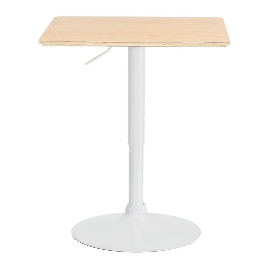 Artiss Bar Table Swivel Base Gas Lift Counter Dining Table 60CM Square Pine - Furniture > Dining